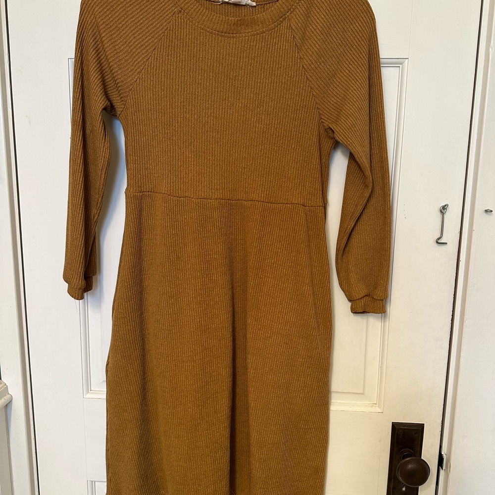 Cozy Mustard Kids Dress